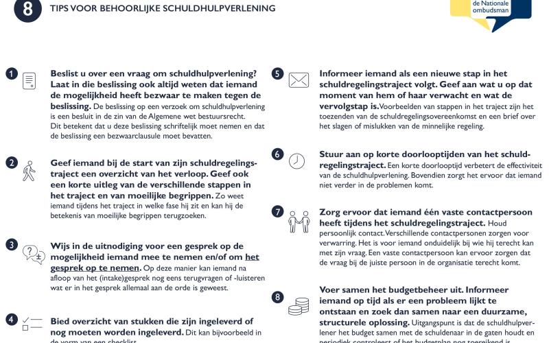 Acht tips voor behoorlijke schuldhulpverlening