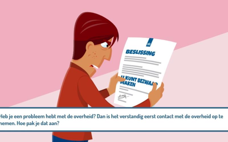 Visual: poppetje kijkt naar brief van de overheid