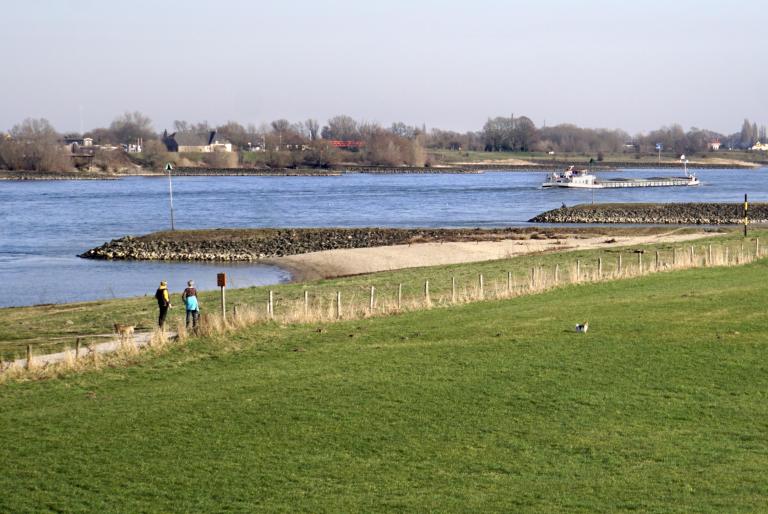 Rivier in Nederland met daarnaast een weiland